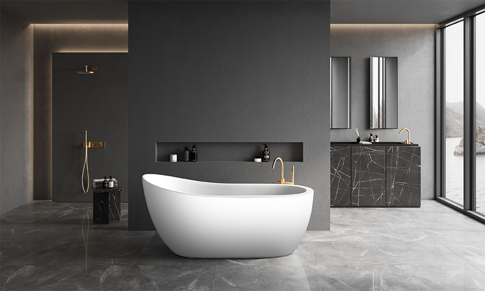 Gaia bathtub,Xonyx solid surface,freestanding bathtub,solid surface bathtub,Balteco bathtub,minimalist design,luxury bathroom,modern bathroom,designer bathtub,freestanding bath