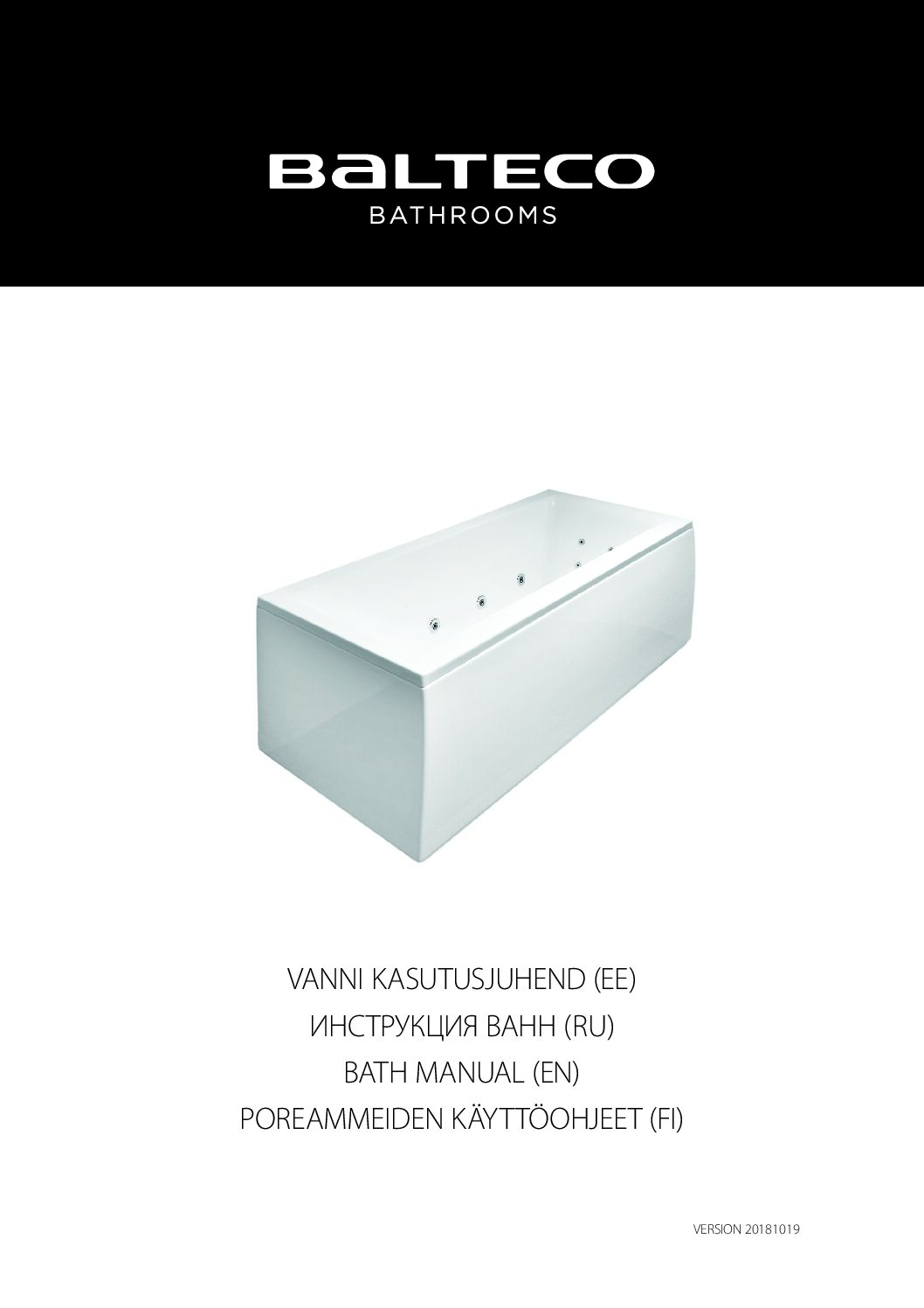 Acrylic bathtub user manual