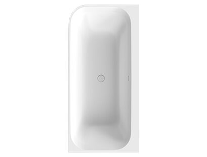 Top view of the Como R Xonyx™ corner bath with right-hand configuration