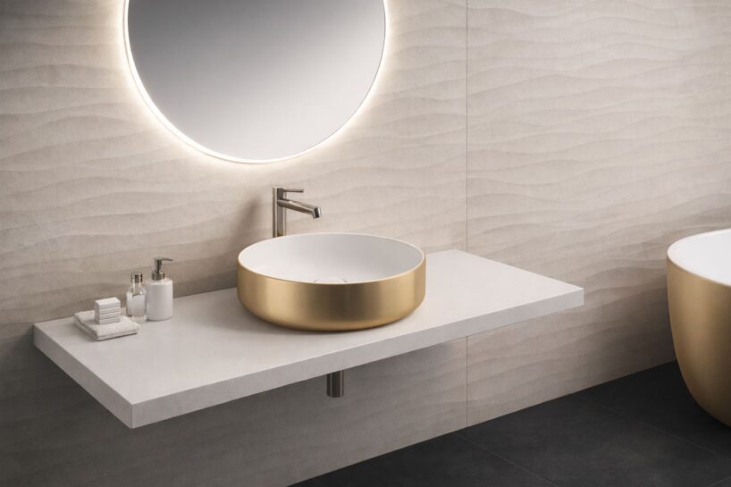 Neo R series basin in gold finish, product photo