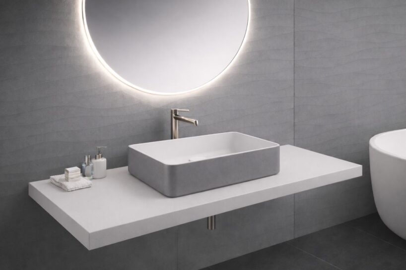 Neo Q seeria kandilise vormiga tumehall viimistlusega valamu