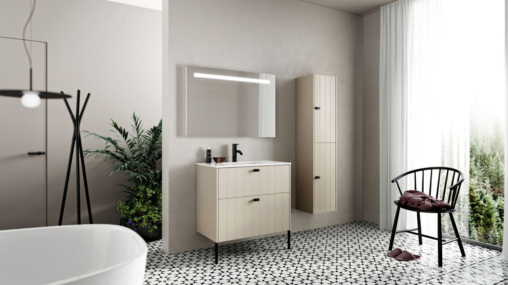 Nord vannitoamööbel,Balteco mööbel,vannitoamööbel,põhjamaine disain,Skandinaavia stiil,minimalistlik mööbel,modernne vannituba,Eesti disain,LED-peegel,Xonyx valamu