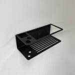 Must alumiiniumist vannitoariiul 23 × 10 × 8 cm, roostekindel ja seinale kinnitatav