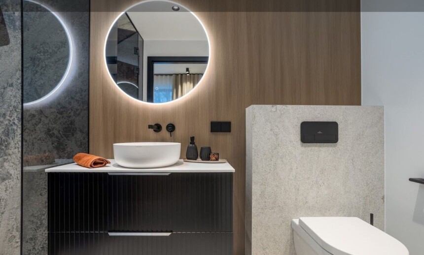 Xonyx™ Neo C letipealne valamud modernses luksuslikus vannitoas, minimalistlik disain ja kvaliteetne viim