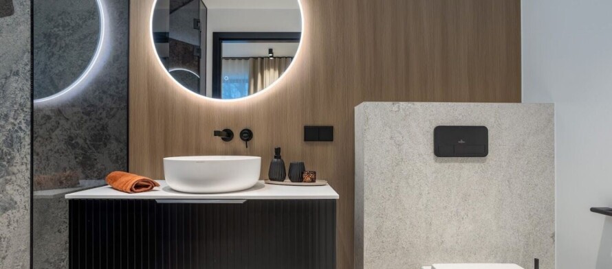 Xonyx™ Neo C letipealne valamud modernses luksuslikus vannitoas, minimalistlik disain ja kvaliteetne viim