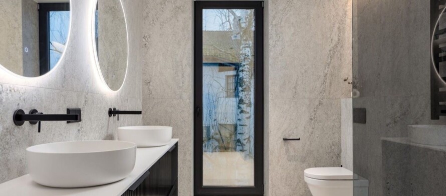 Xonyx™ Neo C letipealsed valamud modernses luksuslikus vannitoas, minimalistlik disain ja kvaliteetne viimistlus