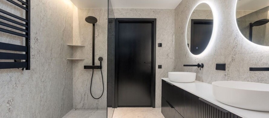 Xonyx™ Neo C letipealsed valamud modernses luksuslikus vannitoas, minimalistlik disain ja kvaliteetne viimistlus