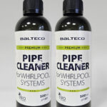 Kaks pudelit Balteco Pipe Cleaner 500 ml puhastusvahendit massaaživannide torustiku puhastamiseks ja desinfitseerimiseks.