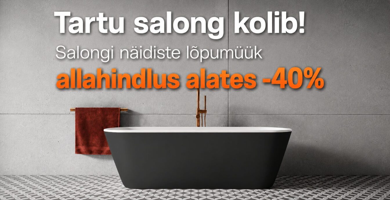 Tartu salongi kolimiseelse tühjendusmüügi reklaam allahindlusega alates 40 protsenti
