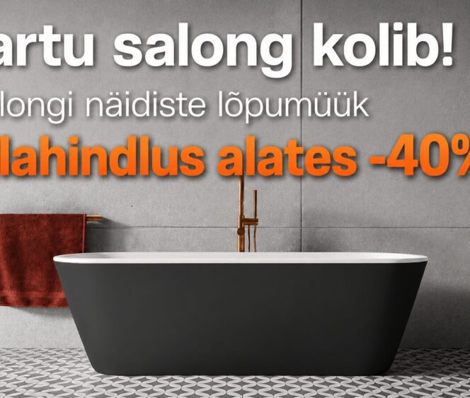 Tartu salongi kolimiseelse tühjendusmüügi reklaam allahindlusega alates 40 protsenti
